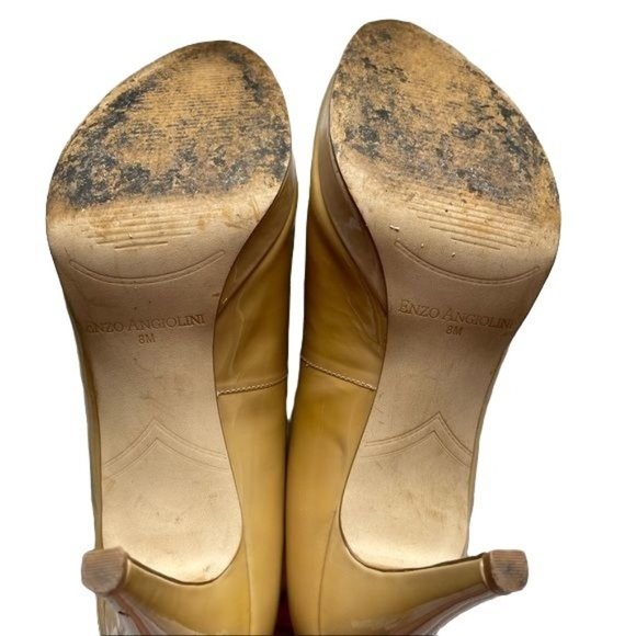 Enzo Angiolini Eadixy Heels Patent Leather Slip On Pump Tan Womens Size 8 - Picture 7 of 11